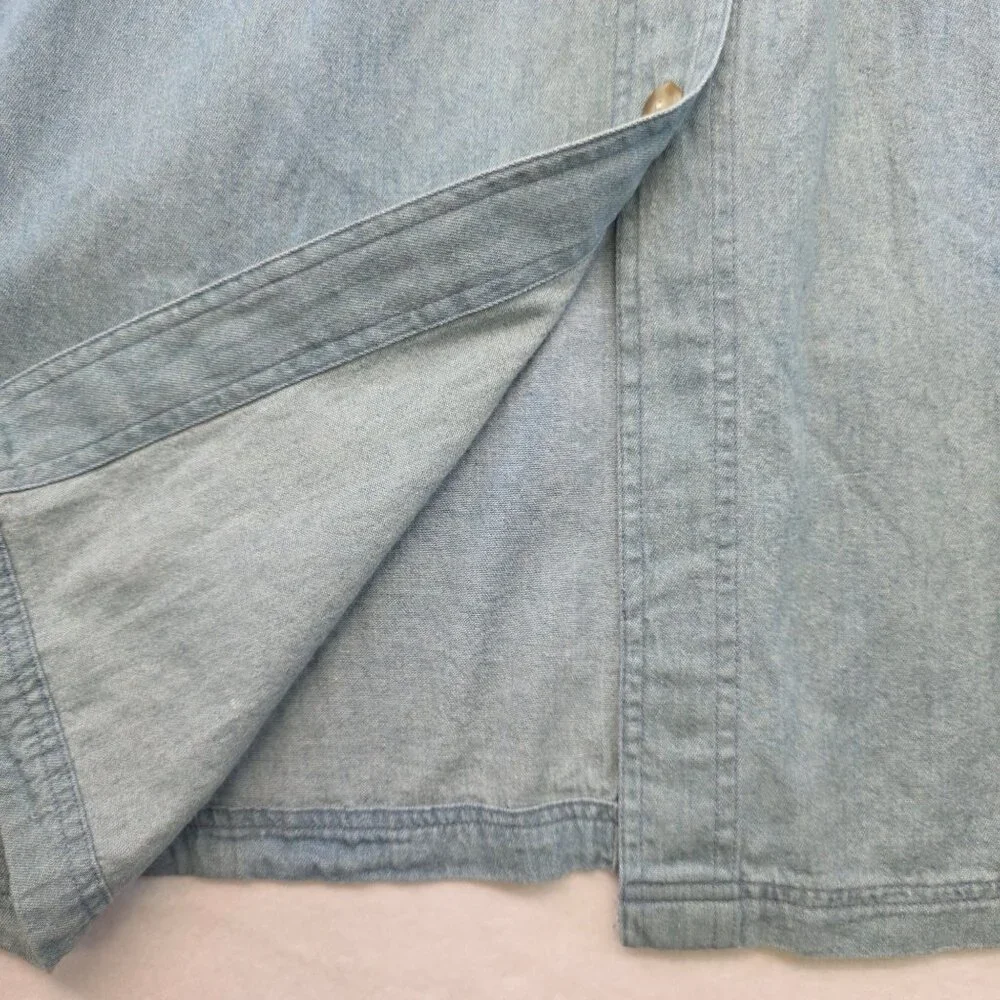 Vintage Susan Bristol Denim Maxi Skirt 14 Blue Deadstock Western 90s Grunge